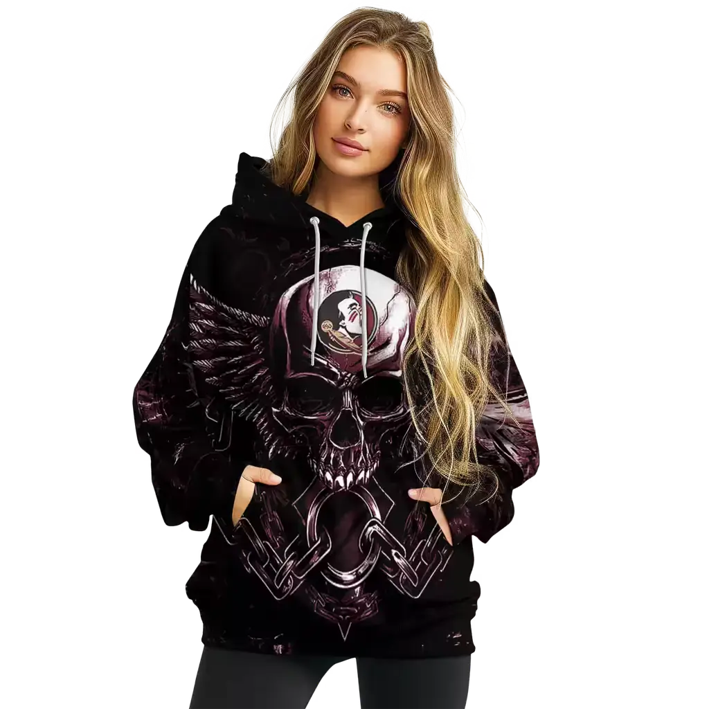 florida state seminoles skull artwork garnet black hoodie high quality florida state seminoles skull artwork garnet black hoodie high quality