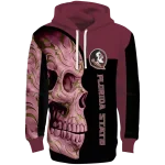 florida state seminoles skull motif garnet black hoodie best selling