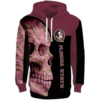 florida state seminoles skull motif garnet black hoodie best selling