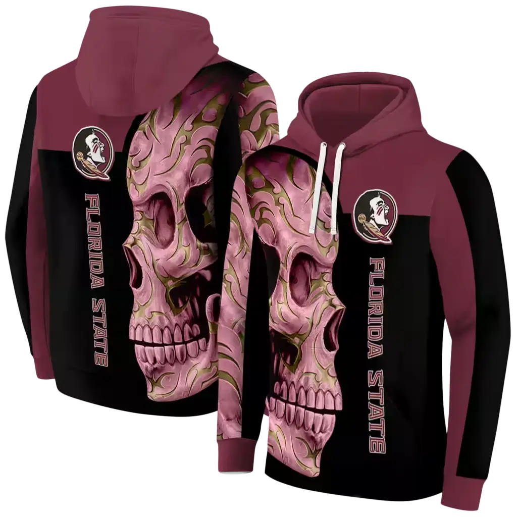 florida state seminoles skull motif garnet black hoodie fashion forward florida state seminoles skull motif garnet black hoodie fashion forward