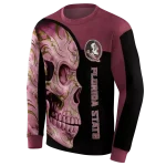florida state seminoles skull motif garnet black hoodie best selling