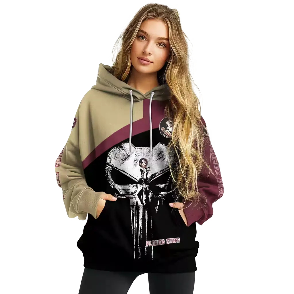florida state seminoles skull punisher gold black hoodie high quality florida state seminoles skull punisher gold black hoodie high quality