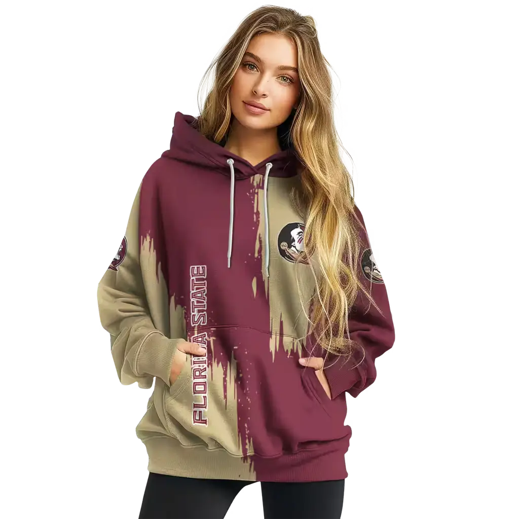 florida state seminoles splatter effect garnet hoodie high quality florida state seminoles splatter effect garnet hoodie high quality