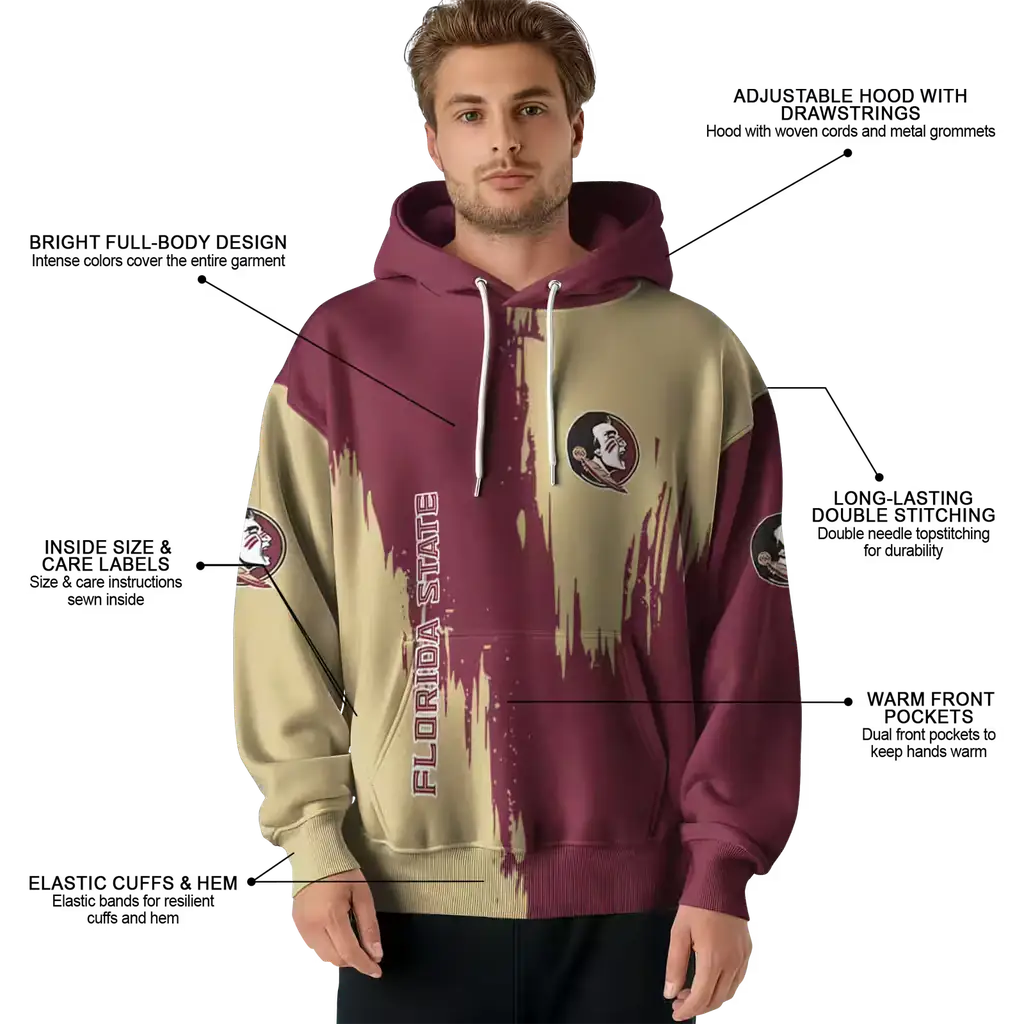 florida state seminoles splatter effect garnet hoodie latest model florida state seminoles splatter effect garnet hoodie latest model
