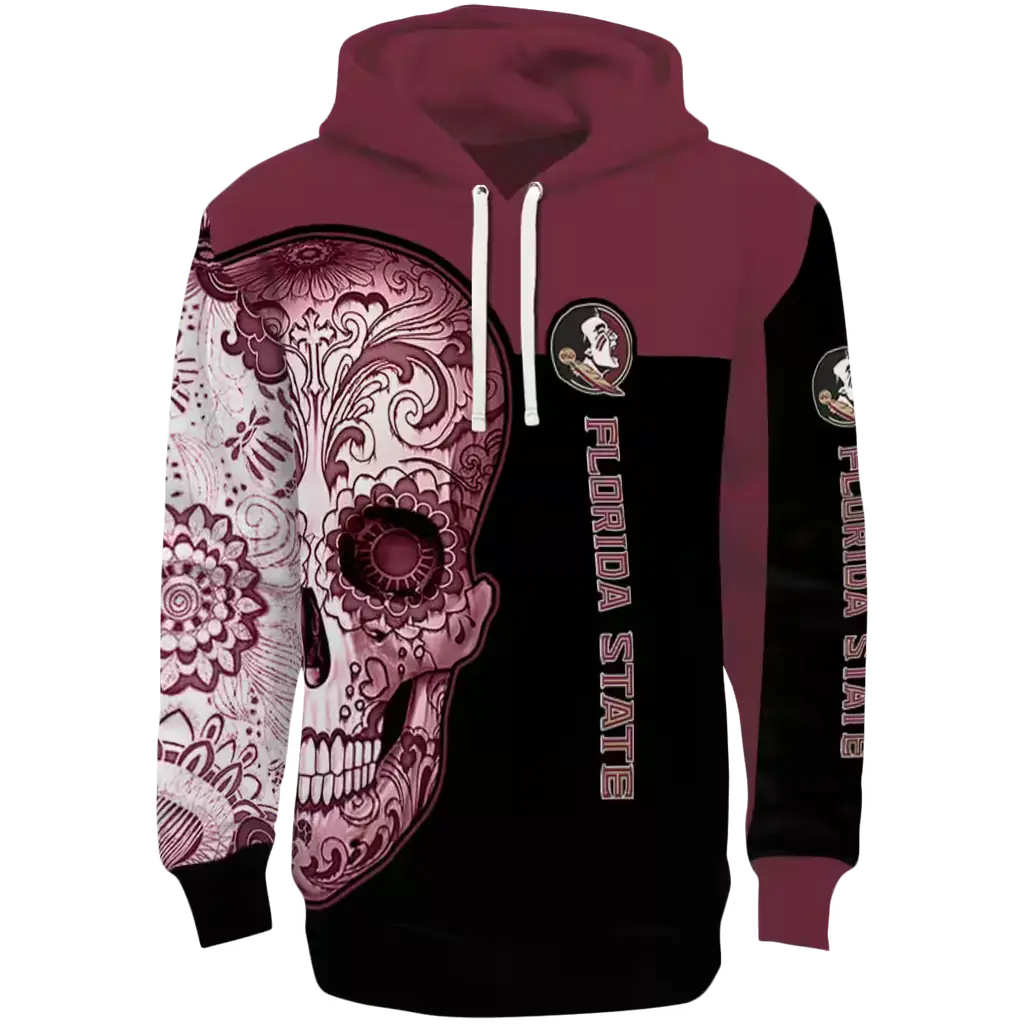 florida state seminoles sugar skull garnet black hoodie best selling florida state seminoles sugar skull garnet black hoodie best selling