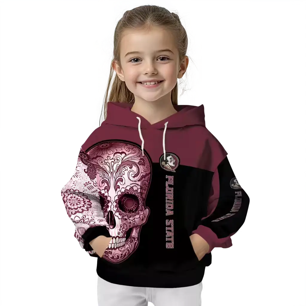florida state seminoles sugar skull garnet black hoodie top rated florida state seminoles sugar skull garnet black hoodie top rated
