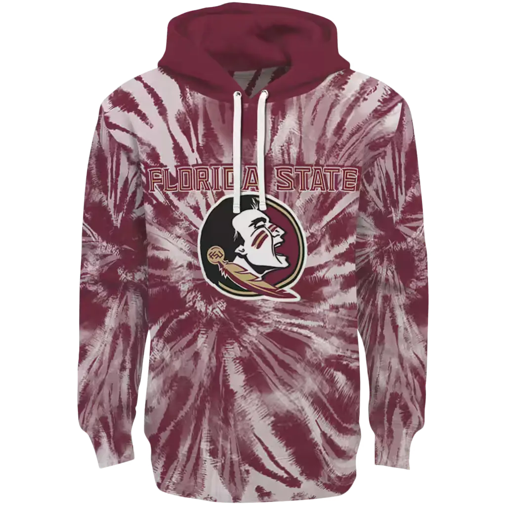 florida state seminoles tie dye pattern garnet hoodie best selling florida state seminoles tie dye pattern garnet hoodie best selling