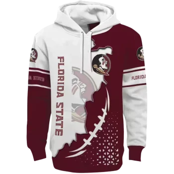 florida state seminoles triangular pattern garnet white hoodie best selling