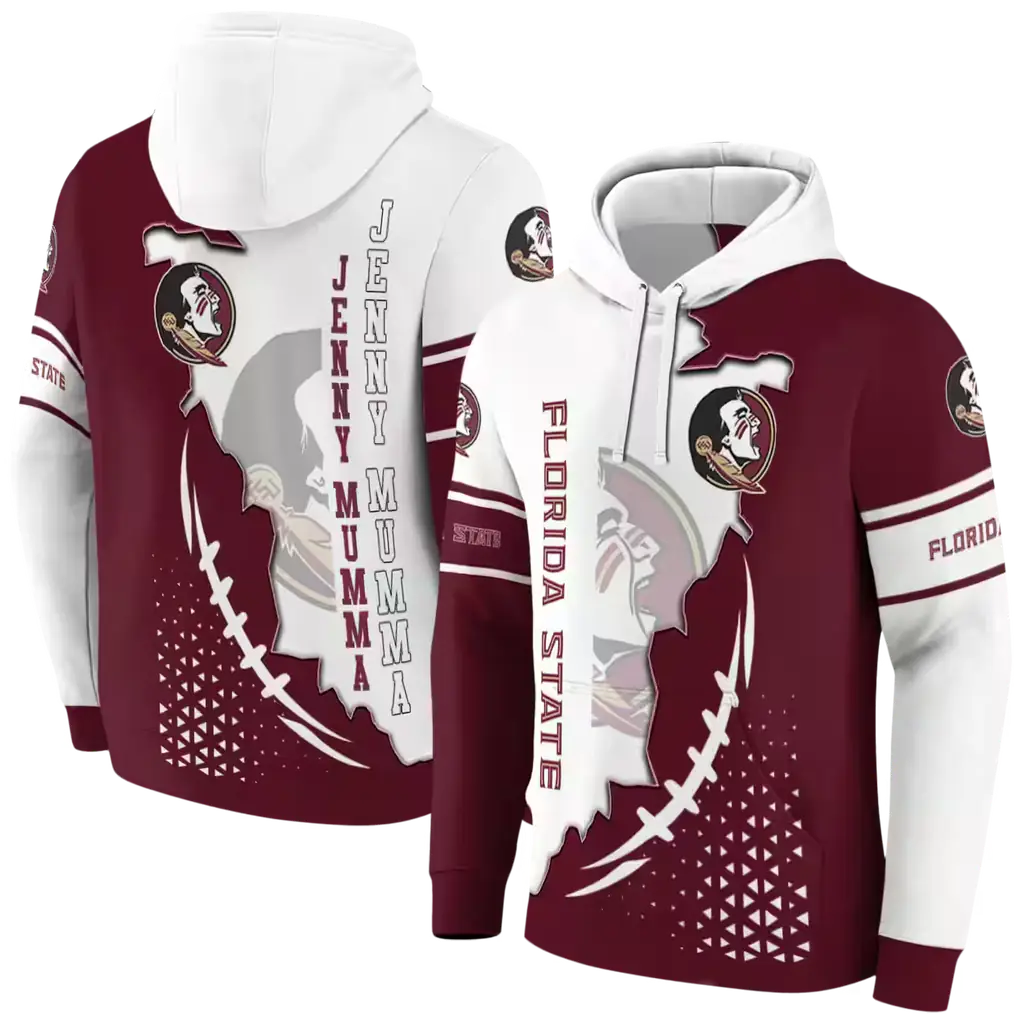 florida state seminoles triangular pattern garnet white hoodie fashion forward florida state seminoles triangular pattern garnet white hoodie fashion forward