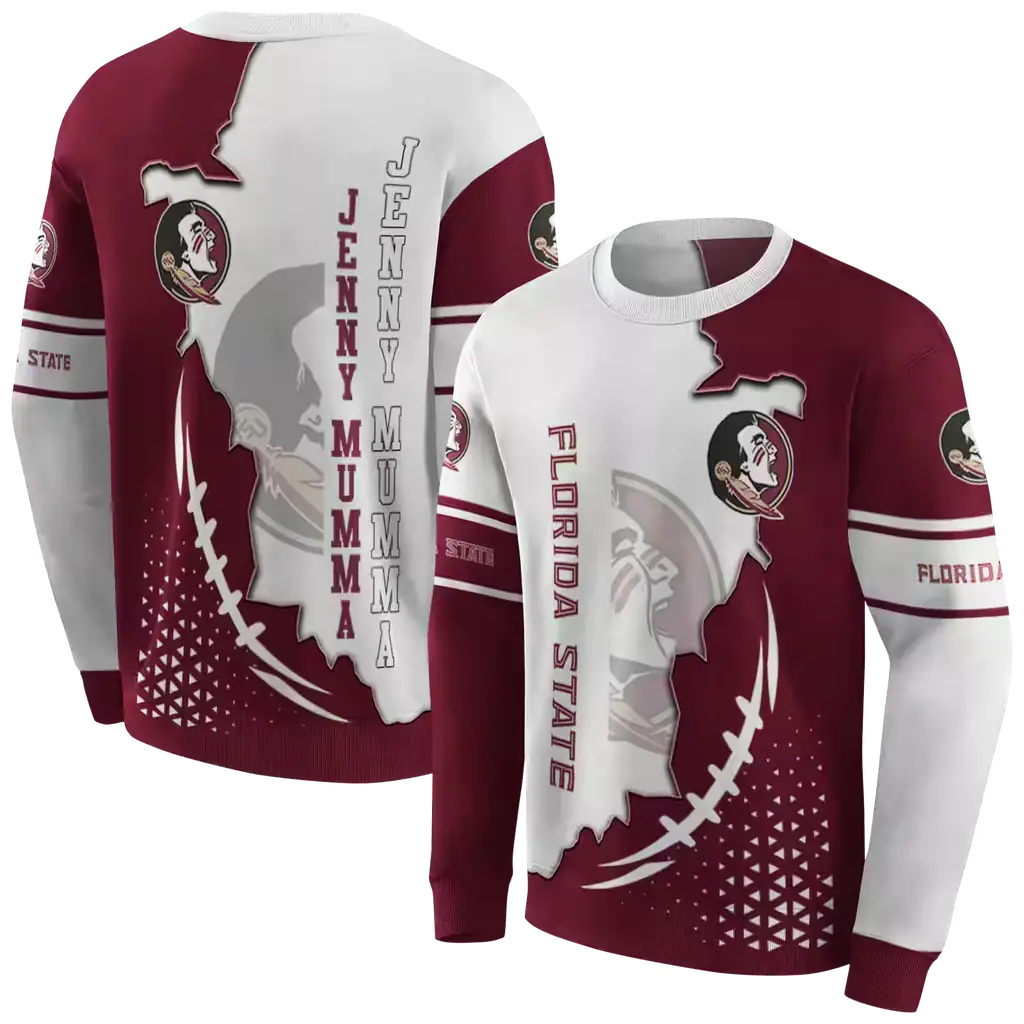 florida state seminoles triangular pattern garnet white hoodie premium grade florida state seminoles triangular pattern garnet white hoodie premium grade