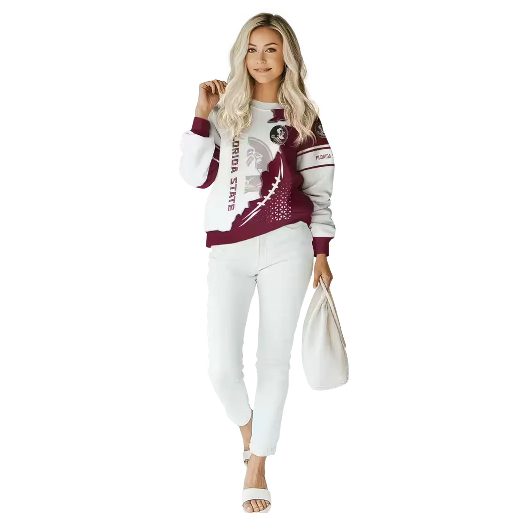 florida state seminoles triangular pattern garnet white hoodie trendy florida state seminoles triangular pattern garnet white hoodie trendy