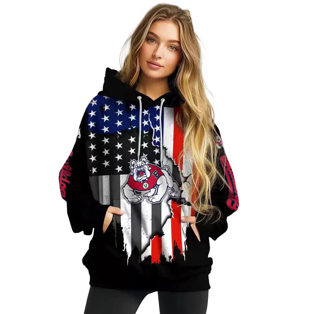 fresno state bulldogs american pride black hoodie high quality fresno state bulldogs american pride black hoodie high quality