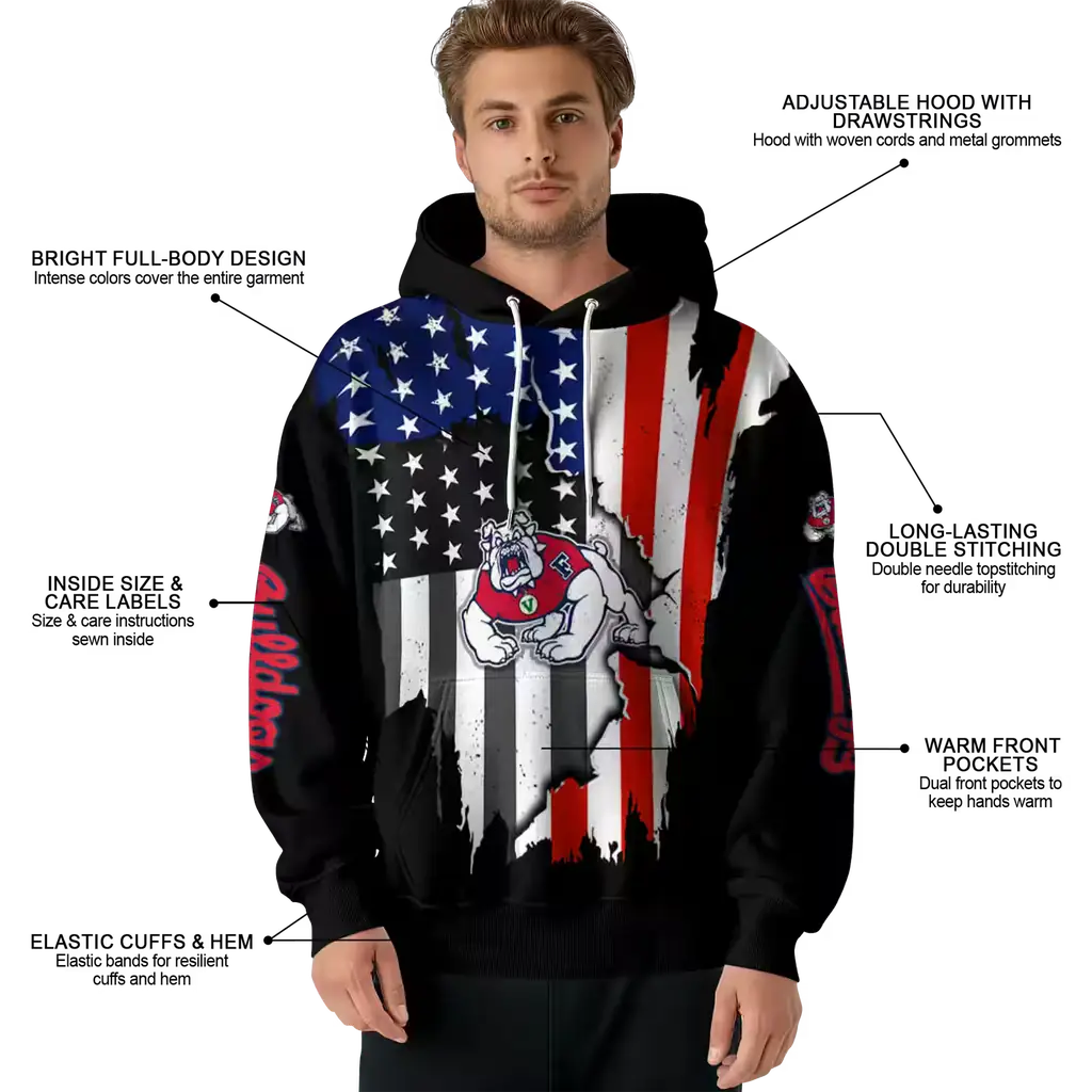 fresno state bulldogs american pride black hoodie latest model fresno state bulldogs american pride black hoodie latest model