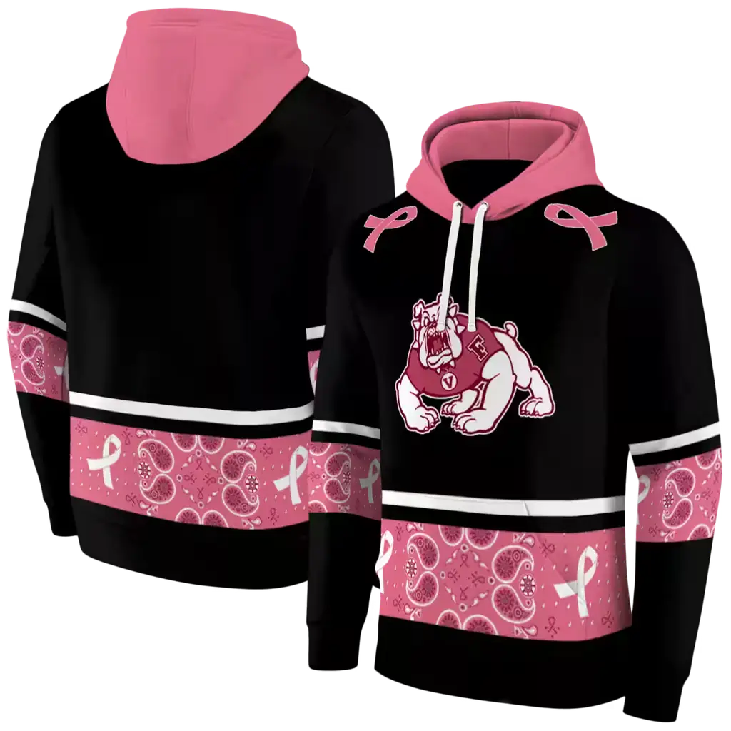 fresno state bulldogs awareness ribbon black pink hoodie fashion forward fresno state bulldogs awareness ribbon black pink hoodie fashion forward