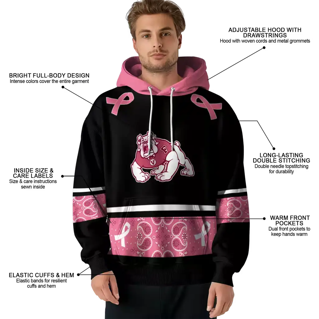 fresno state bulldogs awareness ribbon black pink hoodie latest model fresno state bulldogs awareness ribbon black pink hoodie latest model