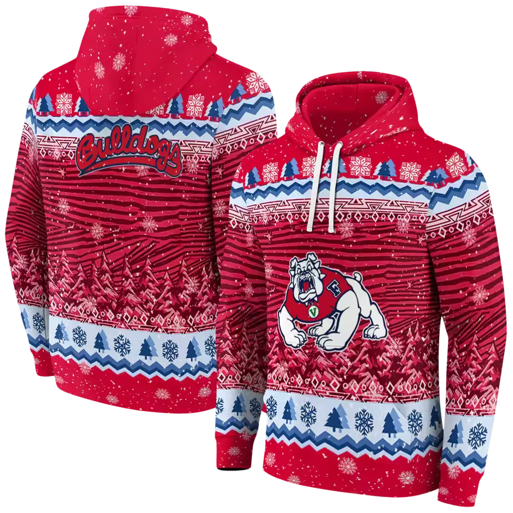 fresno state bulldogs christmas trees red hoodie fashion forward fresno state bulldogs christmas trees red hoodie fashion forward