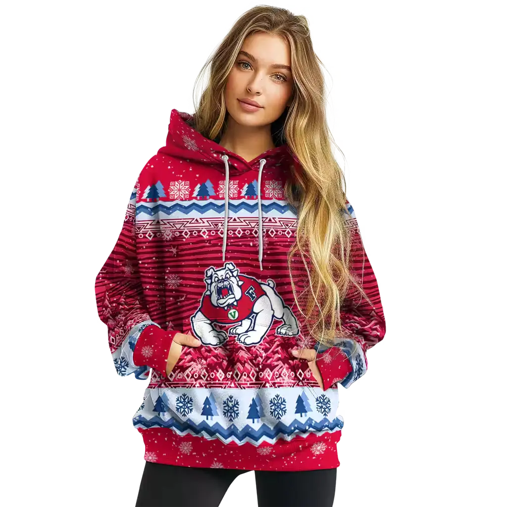 fresno state bulldogs christmas trees red hoodie high quality fresno state bulldogs christmas trees red hoodie high quality
