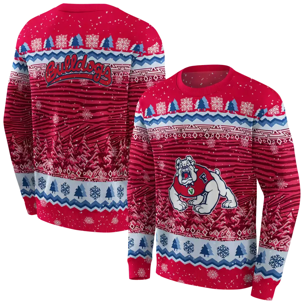 fresno state bulldogs christmas trees red hoodie premium grade fresno state bulldogs christmas trees red hoodie premium grade