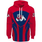 fresno state bulldogs concentric lines red black hoodie best selling
