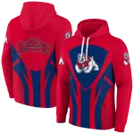 fresno state bulldogs concentric lines red black hoodie best selling