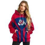 fresno state bulldogs concentric lines red black hoodie best selling