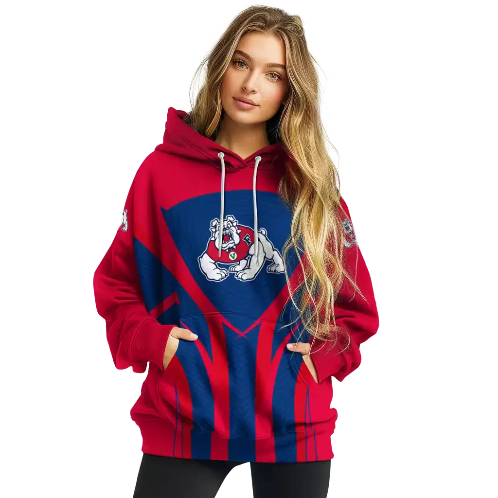 fresno state bulldogs concentric lines red black hoodie high quality fresno state bulldogs concentric lines red black hoodie high quality