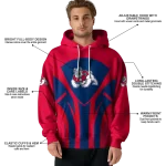 fresno state bulldogs concentric lines red black hoodie best selling