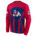 fresno state bulldogs concentric lines red black hoodie best selling