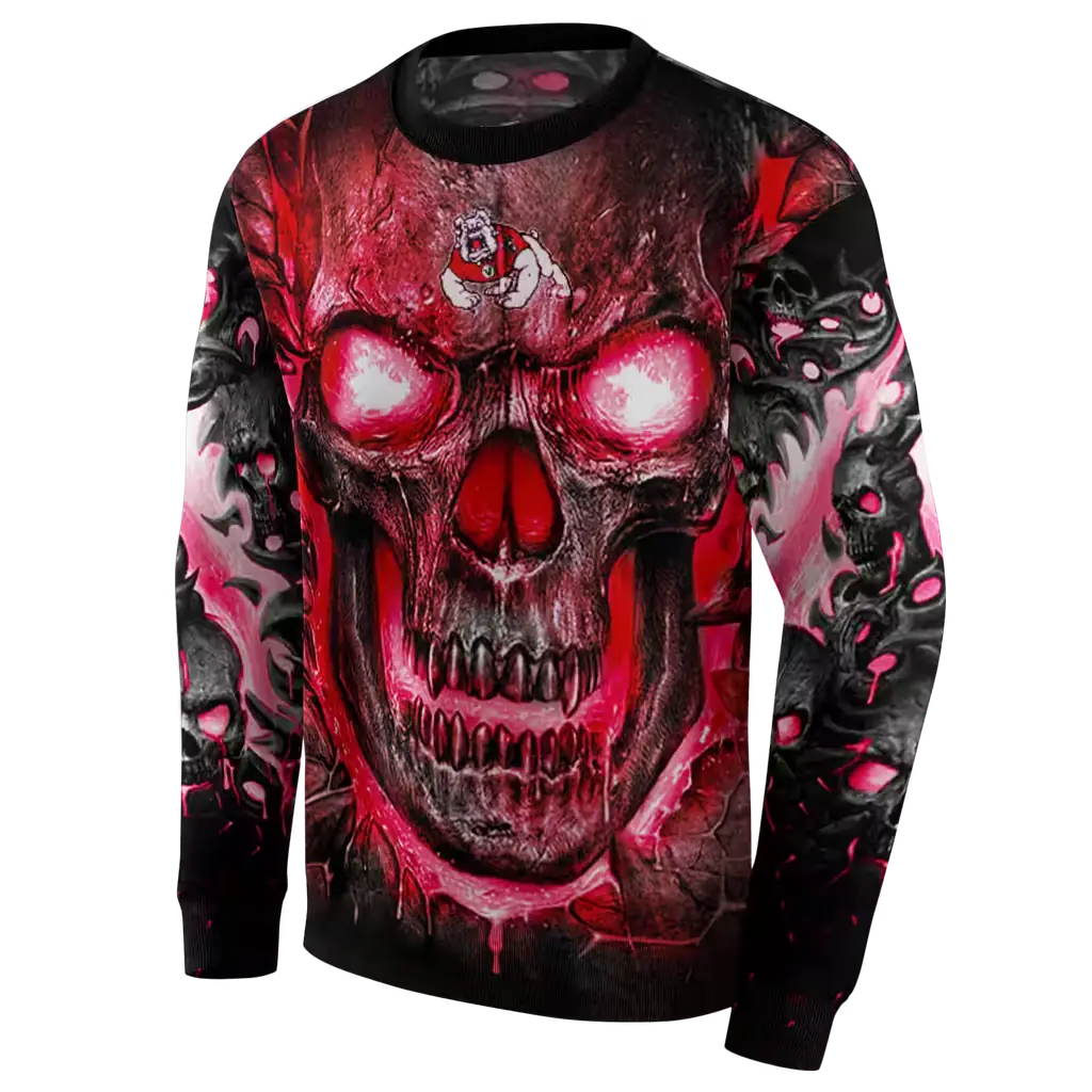 fresno state bulldogs demonic skull red black hoodie new arrival fresno state bulldogs demonic skull red black hoodie new arrival