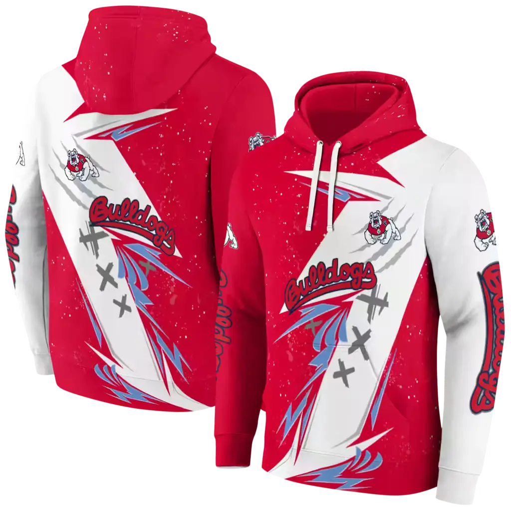 fresno state bulldogs dynamic slash red white hoodie fashion forward fresno state bulldogs dynamic slash red white hoodie fashion forward