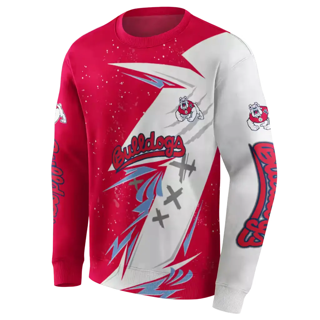 fresno state bulldogs dynamic slash red white hoodie new arrival fresno state bulldogs dynamic slash red white hoodie new arrival