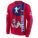 fresno state bulldogs football heartbeat red hoodie best selling