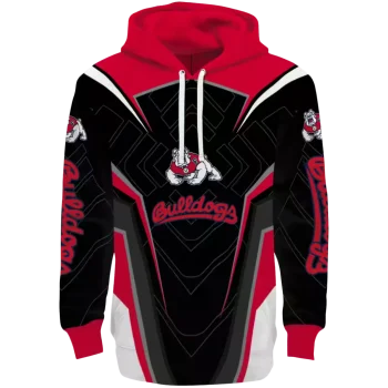 fresno state bulldogs futuristic pattern red black hoodie best selling