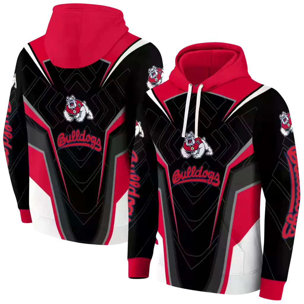 fresno state bulldogs futuristic pattern red black hoodie fashion forward fresno state bulldogs futuristic pattern red black hoodie fashion forward