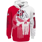 fresno state bulldogs graphic punisher red white hoodie best selling