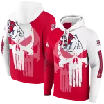 fresno state bulldogs graphic punisher red white hoodie best selling
