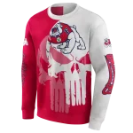 fresno state bulldogs graphic punisher red white hoodie best selling