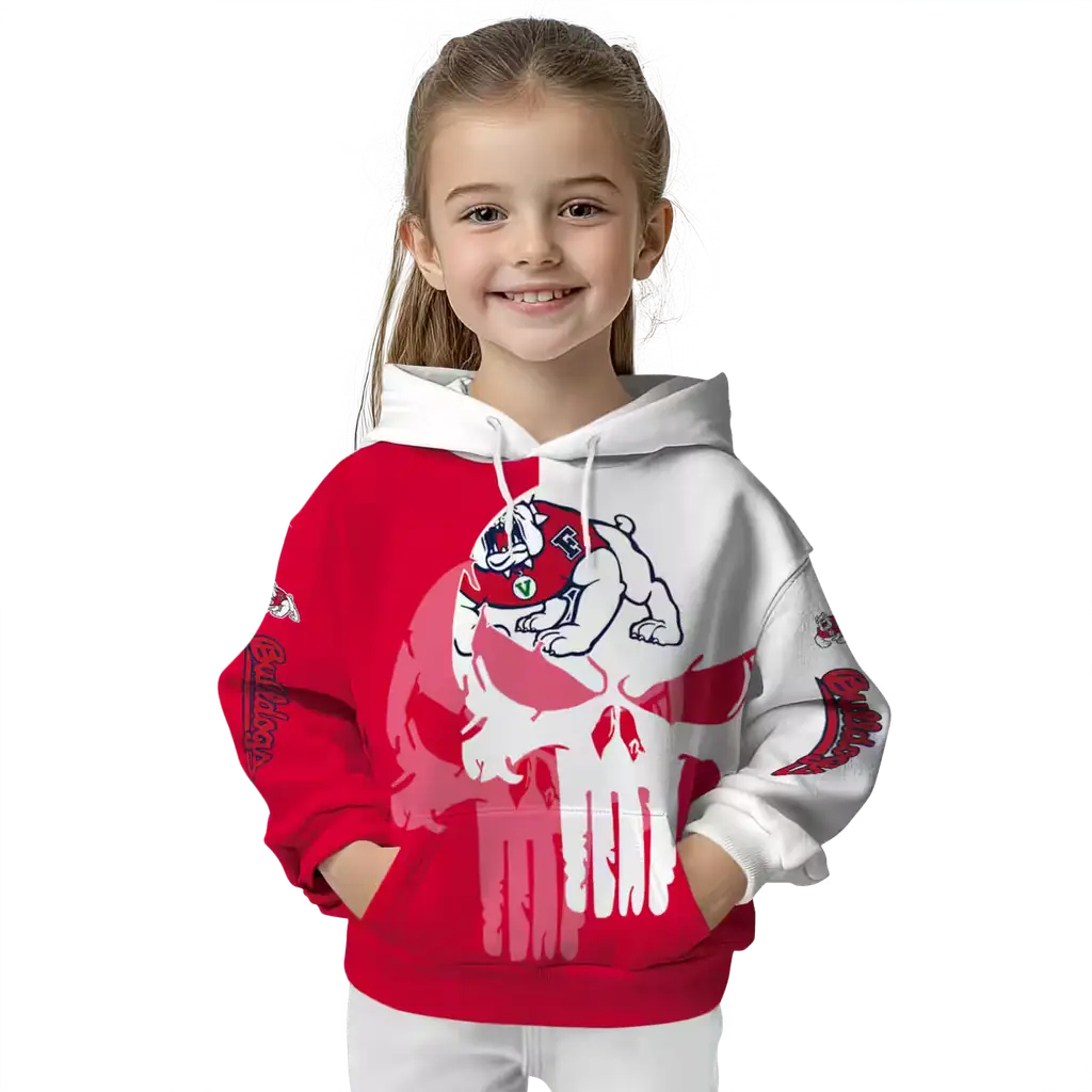 fresno state bulldogs graphic punisher red white hoodie top rated fresno state bulldogs graphic punisher red white hoodie top rated