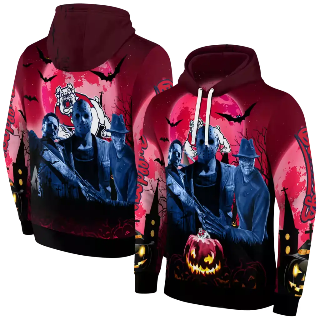 fresno state bulldogs halloween vibes red black hoodie fashion forward fresno state bulldogs halloween vibes red black hoodie fashion forward