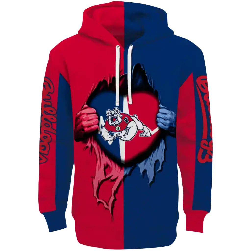 fresno state bulldogs heartbeat graphic red hoodie best selling fresno state bulldogs heartbeat graphic red hoodie best selling