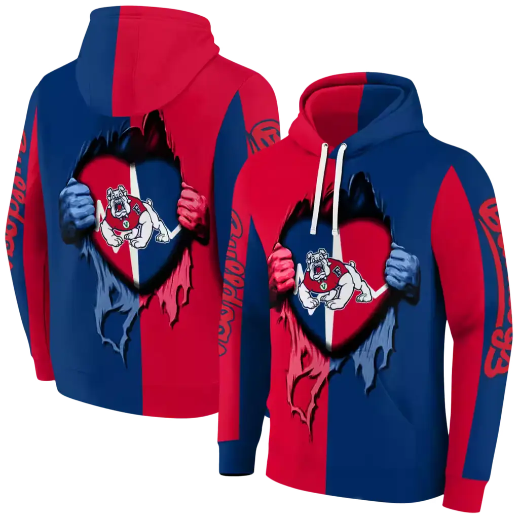 fresno state bulldogs heartbeat graphic red hoodie fashion forward fresno state bulldogs heartbeat graphic red hoodie fashion forward