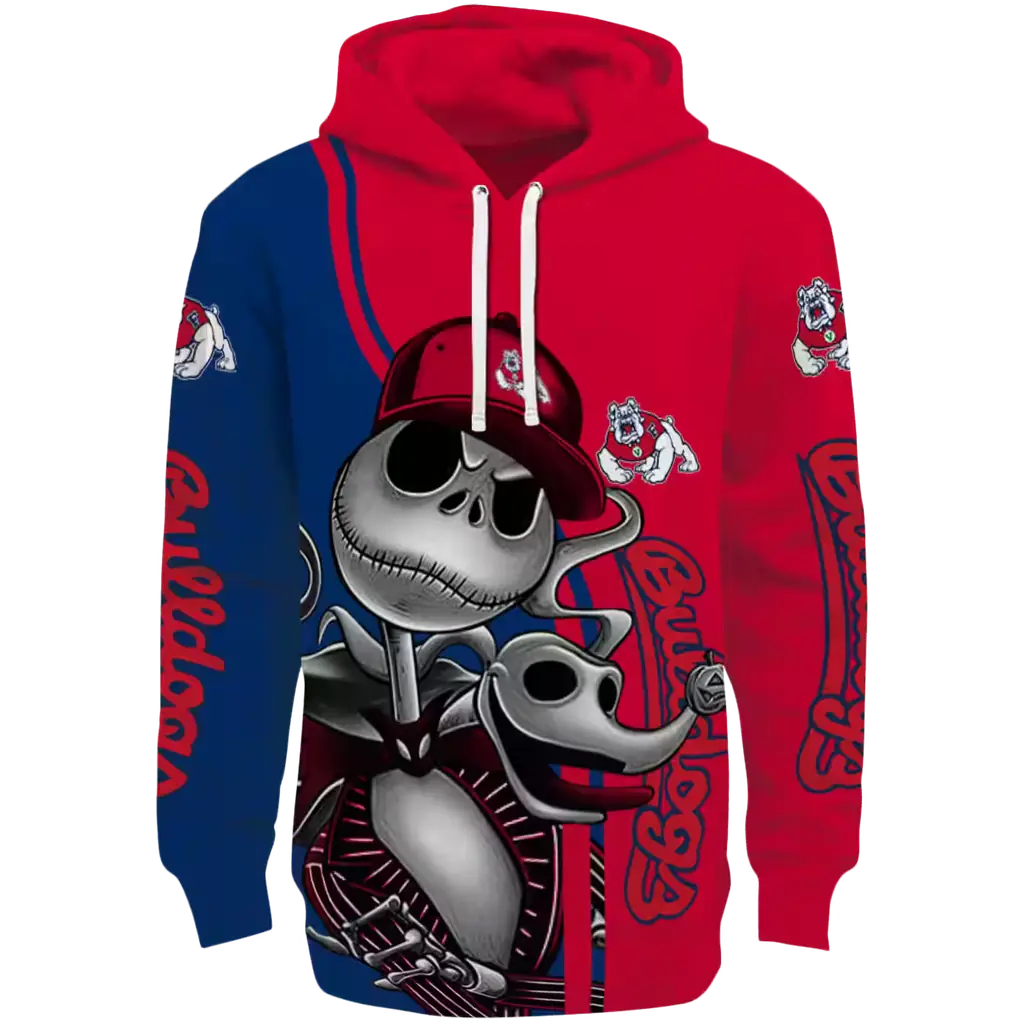 fresno state bulldogs jack skellington red hoodie best selling fresno state bulldogs jack skellington red hoodie best selling