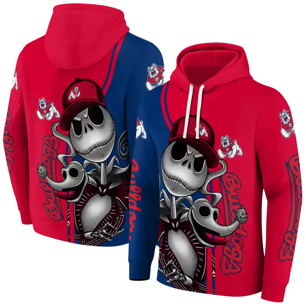 fresno state bulldogs jack skellington red hoodie fashion forward fresno state bulldogs jack skellington red hoodie fashion forward