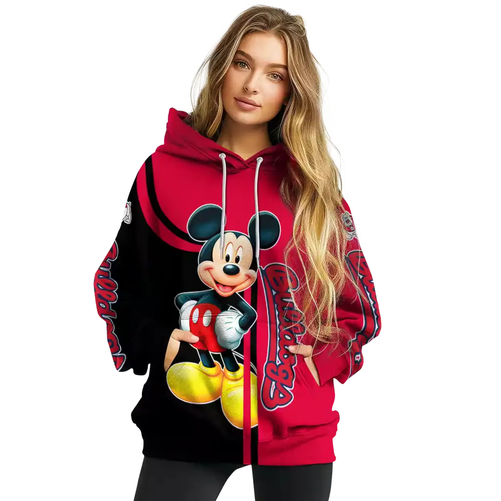 fresno state bulldogs mickey mouse red black hoodie high quality fresno state bulldogs mickey mouse red black hoodie high quality