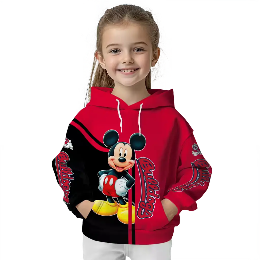 fresno state bulldogs mickey mouse red black hoodie top rated fresno state bulldogs mickey mouse red black hoodie top rated