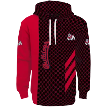 fresno state bulldogs monogram pattern red hoodie best selling