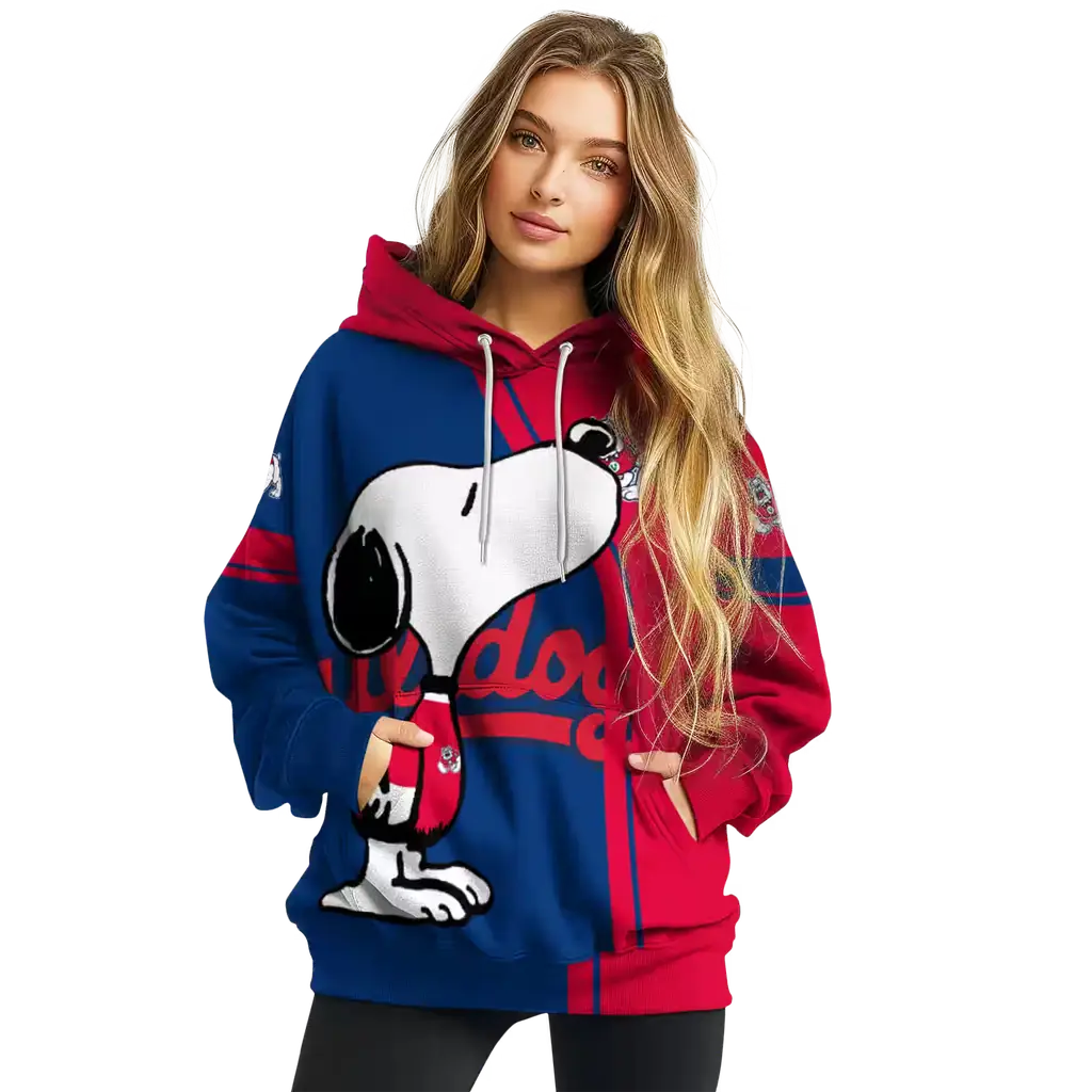 fresno state bulldogs playful snoopy red hoodie high quality fresno state bulldogs playful snoopy red hoodie high quality