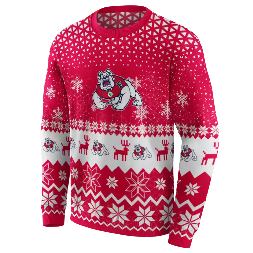 fresno state bulldogs reindeer motif red hoodie new arrival fresno state bulldogs reindeer motif red hoodie new arrival