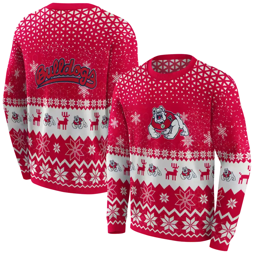 fresno state bulldogs reindeer motif red hoodie premium grade fresno state bulldogs reindeer motif red hoodie premium grade