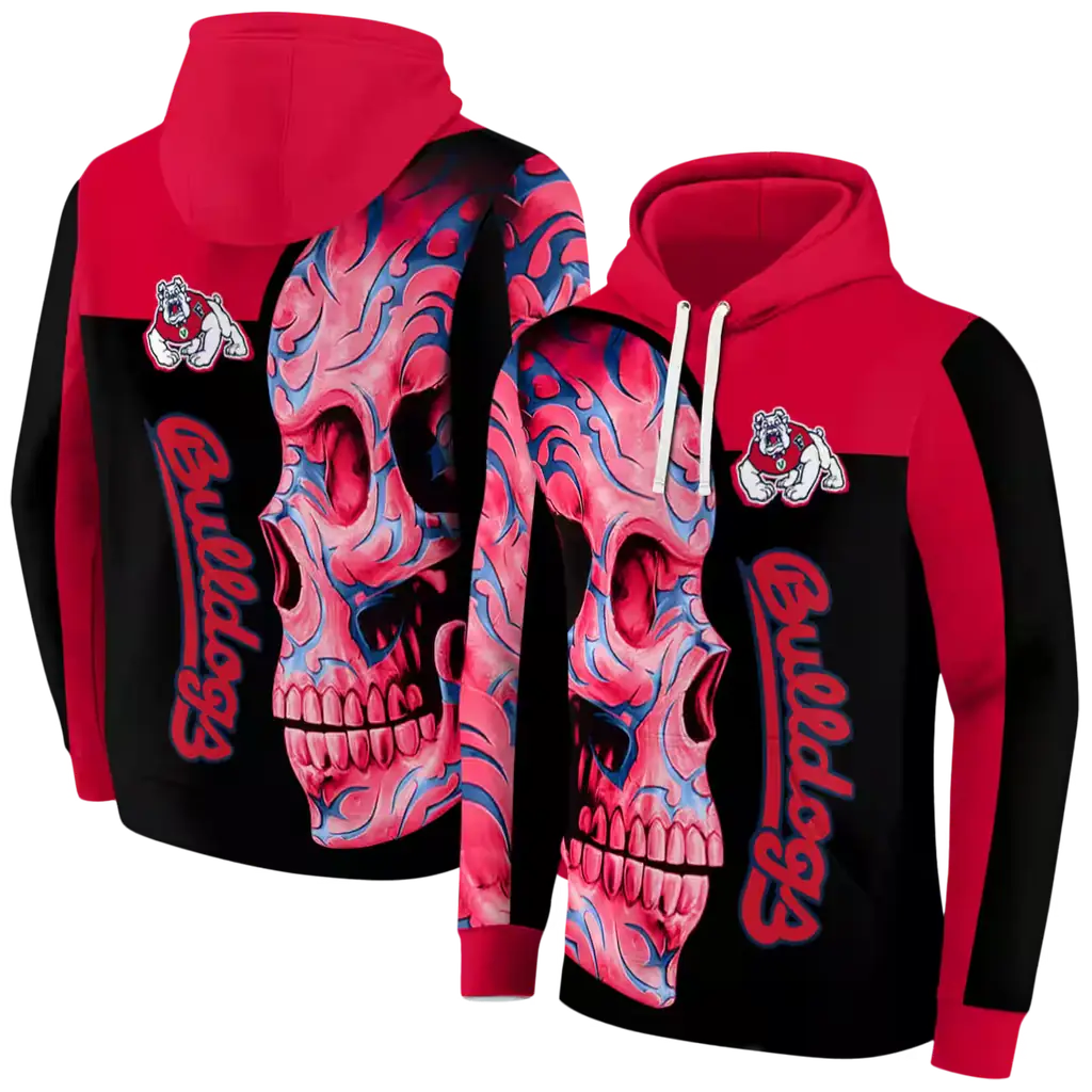 fresno state bulldogs skull motif red black hoodie fashion forward fresno state bulldogs skull motif red black hoodie fashion forward